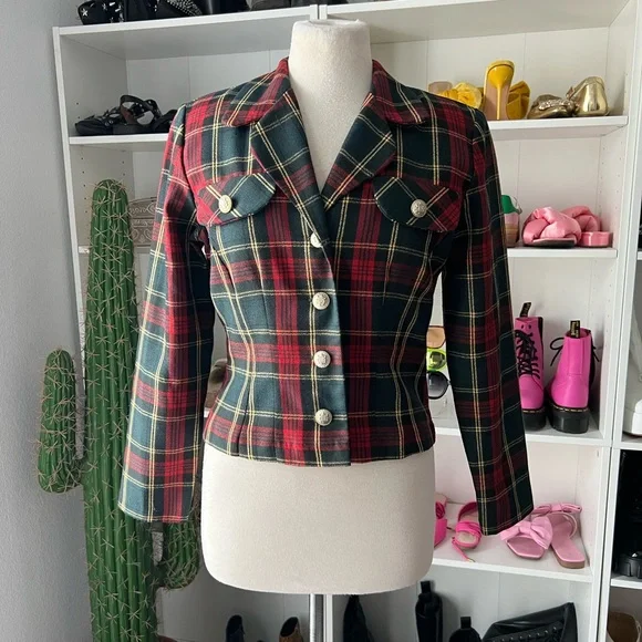 Vintage Plaid Blazer - Picture 7 of 11